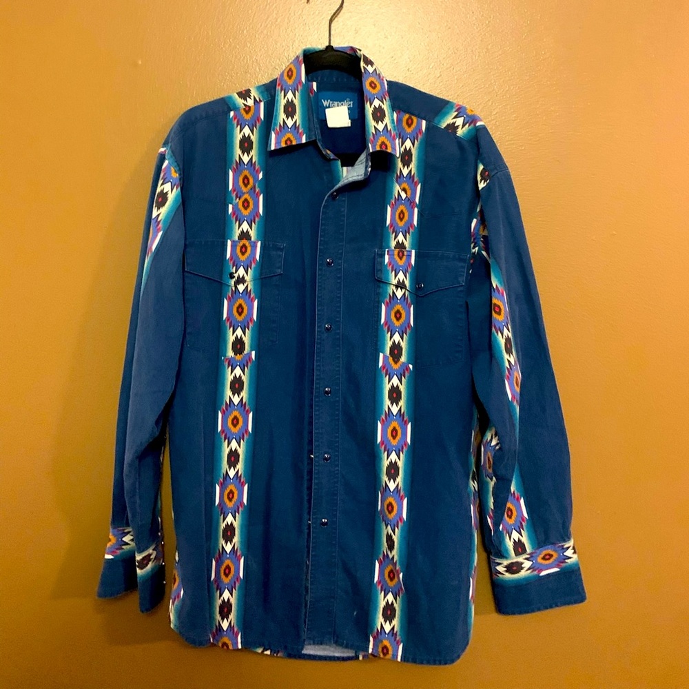 Blue Wrangler western shirt